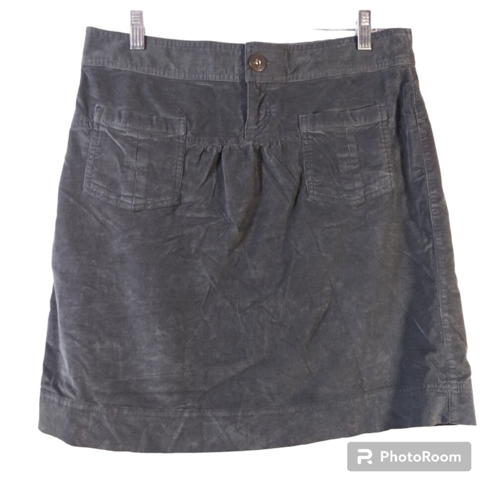Athleta Cordoba Dark Gray Corduroy Skirt Athleisure Tall Size 8T